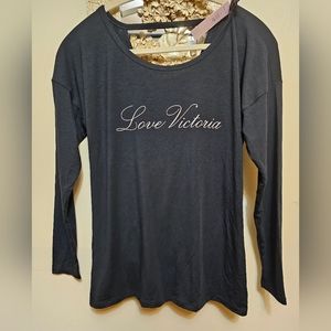 Love Victoria's Secret Open Criss Cross Back Lounge Top Shirt Women's NWT Blk S